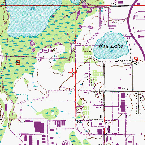 Topographic Map of Orlando Fire Department Station 9, FL