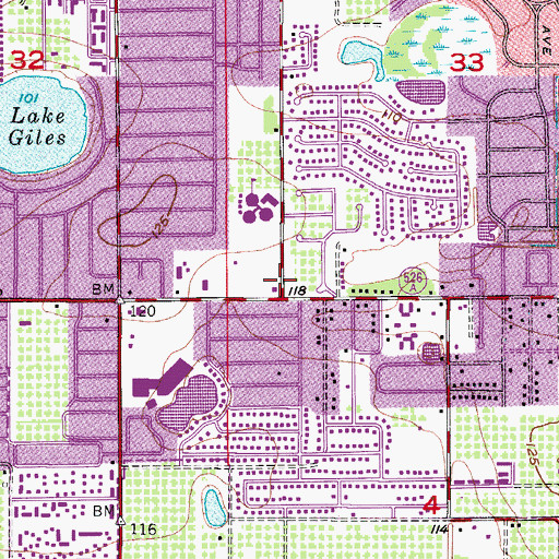 Topographic Map of Orlando Fire Department Station 11, FL