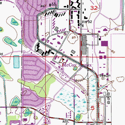 Topographic Map of Orlando Fire Department Station 13, FL