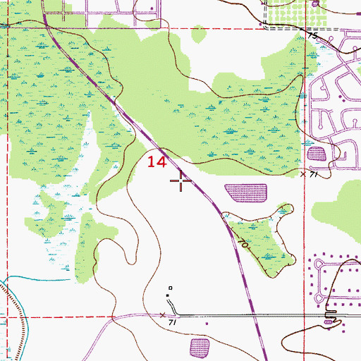 Topographic Map of Osceola Department of Fire Department and Emergency Medical Services Station 42, FL