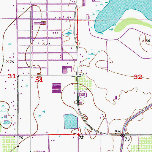 Topographic Map of Osceola County Fire Rescue and Emergency Medical Services Department Station 53, FL