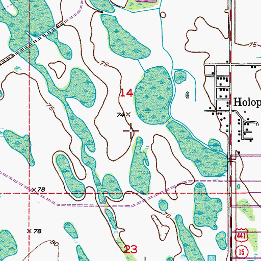 Topographic Map of Osceola County Fire Rescue and Emergency Medical Services Department Station 55, FL