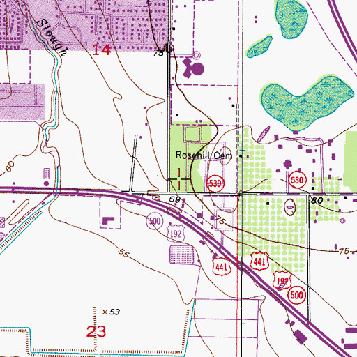 Topographic Map of Kissimmee Fire Department Station 12, FL