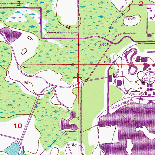 Topographic Map of Reedy Creek Fire and Rescue Station 3, FL