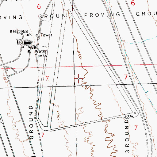 Topographic Map of Yucca Ford Automotive Proving Grounds, AZ