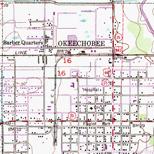 Topographic Map of Okeechobee County Fire Rescue 1, FL