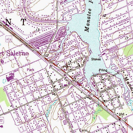 Topographic Map of Martin County Fire Rescue Station 30, FL