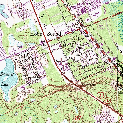 Topographic Map of Martin County Fire Rescue Station 32, FL