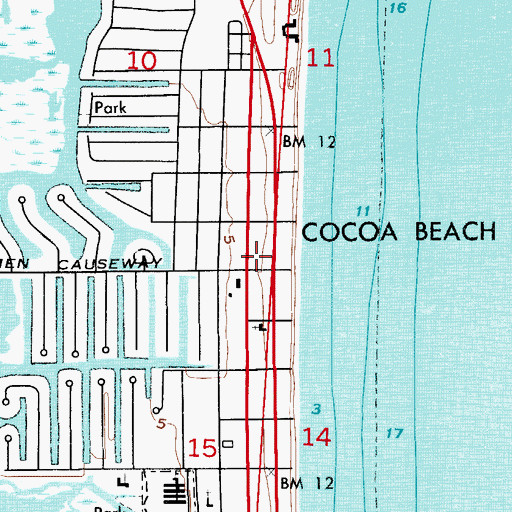 Topographic Map of Brevard County Rescue Station 61, FL