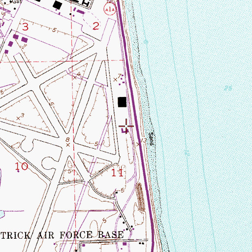 Topographic Map of Patrick Air Force Base Fire Department, FL
