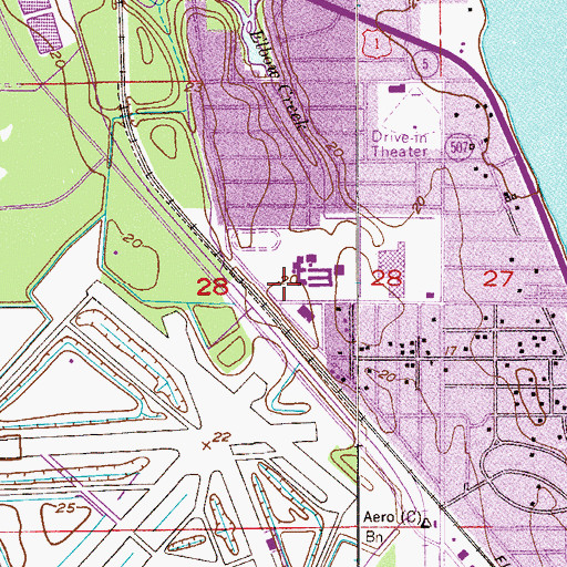 Topographic Map of Brevard County Fire Rescue Station 67 / 68, FL