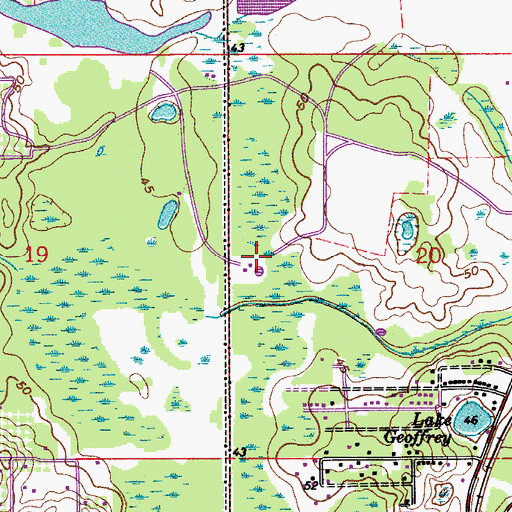 Topographic Map of Greenwood Lakes Fire Department Station 19, FL