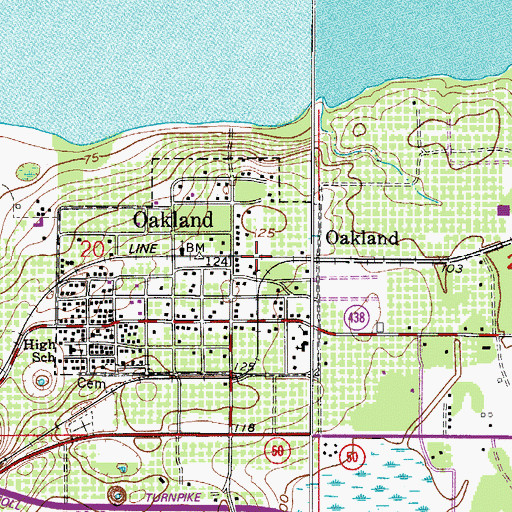 Topographic Map of Oakland Police Department, FL