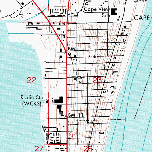 Topographic Map of Brevard County Sheriff's Office Cape Canaveral Precinct, FL