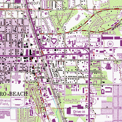 Topographic Map of Vero Beach Police Department, FL