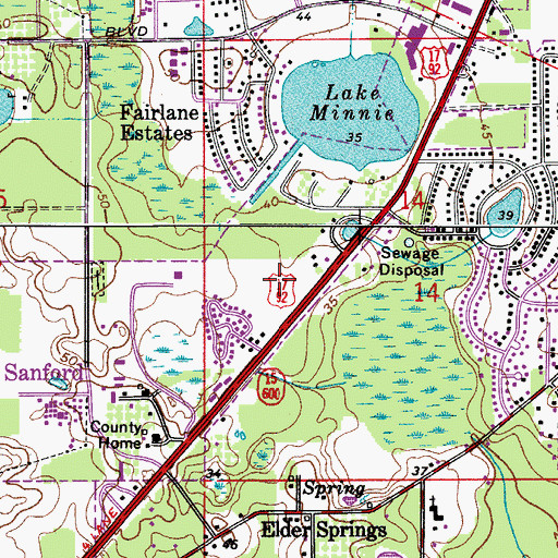 Topographic Map of Seminole County Sheriff's Office Main Office, FL