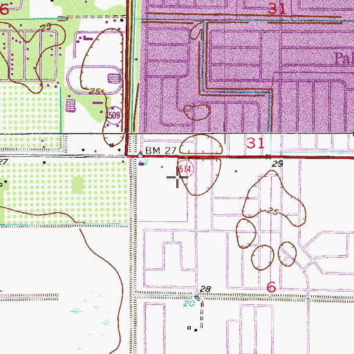 Topographic Map of Palm Bay Police Department, FL