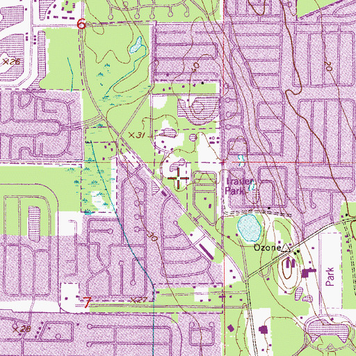 Topographic Map of Port Orange Police Department, FL