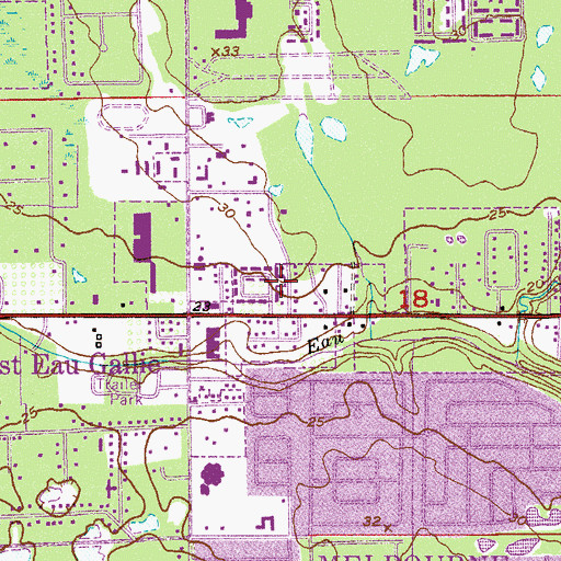 Topographic Map of Melbourne Police Department, FL