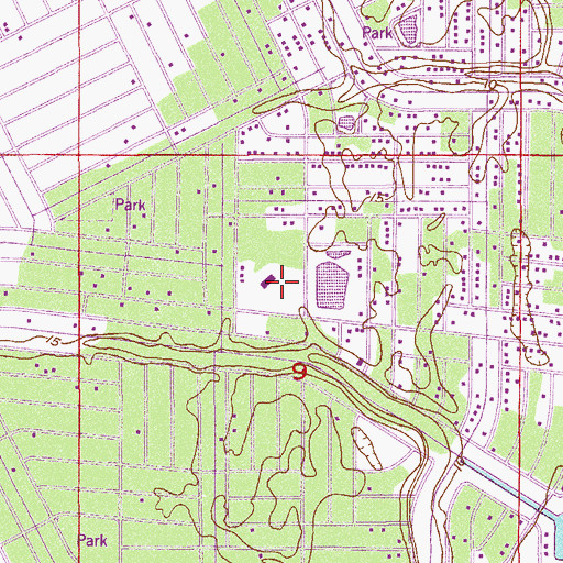 Topographic Map of Port Saint Lucie Police Department, FL