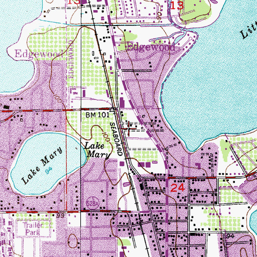 Topographic Map of Edgewood Police Department, FL