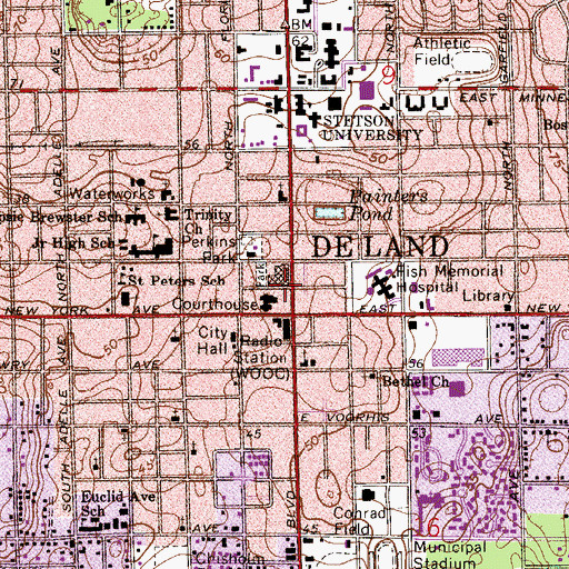 Topographic Map of Volusia County Sheriff's Office - Records, FL