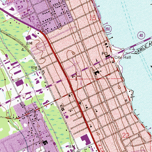 Topographic Map of Ormond Beach Police Department, FL