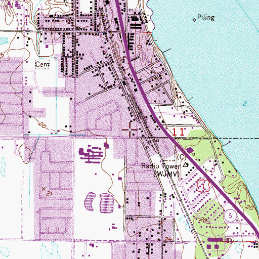 Topographic Map of Melbourne Police Department, FL