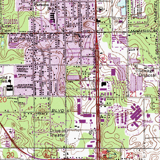 Topographic Map of West Volusia Police Athletic, FL
