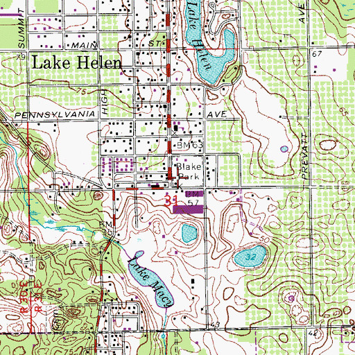 Topographic Map of Lake Helen Police Department, FL
