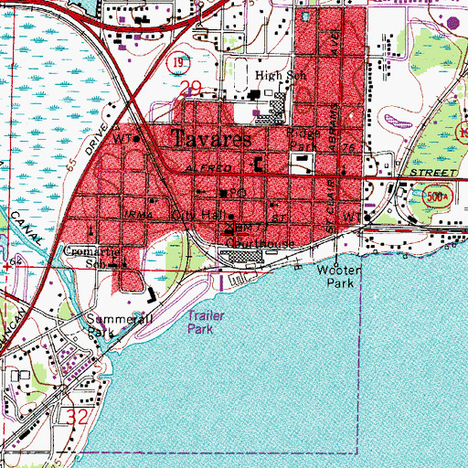 Topographic Map of Lake County Sheriff's Office, FL