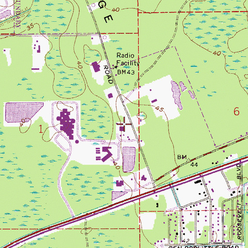 Topographic Map of Volusia County Sheriff's Office, FL
