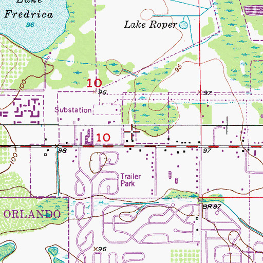 Topographic Map of Orlando Police Department Southeast Community Police Office, FL