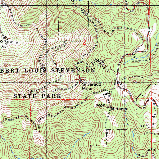 Topographic Map of Silverado Mine, CA