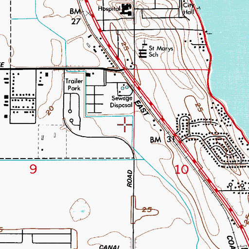 Topographic Map of Rockledge Police Department, FL