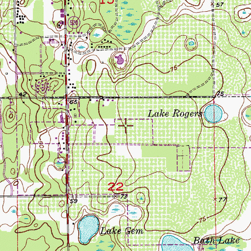 Topographic Map of Oviedo Police Department, FL