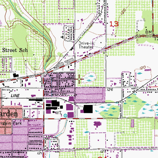 Topographic Map of Winter Garden Police Department, FL