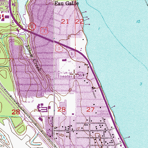 Topographic Map of Melbourne Police Department, FL