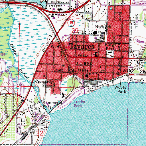Topographic Map of Lake County Court - Criminal, FL