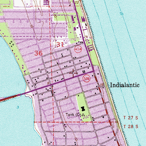 Topographic Map of Indialantic Police Department, FL
