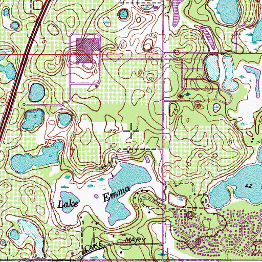 Topographic Map of Seminole County Sheriff's Office Lake Mary, FL