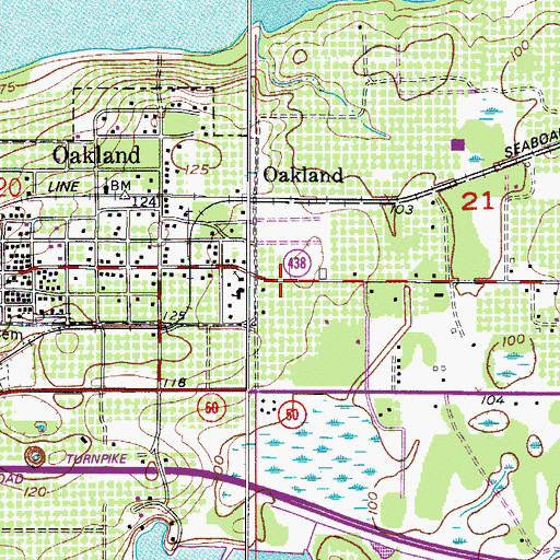 Topographic Map of Oakland Police Department, FL
