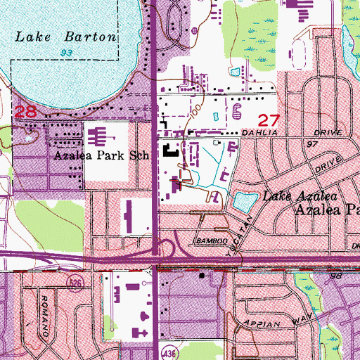 Topographic Map of Florida Highway Patrol Troop D, FL