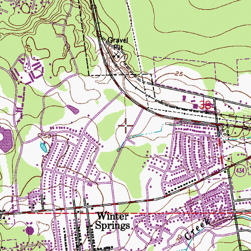 Topographic Map of Winter Springs Police Department, FL