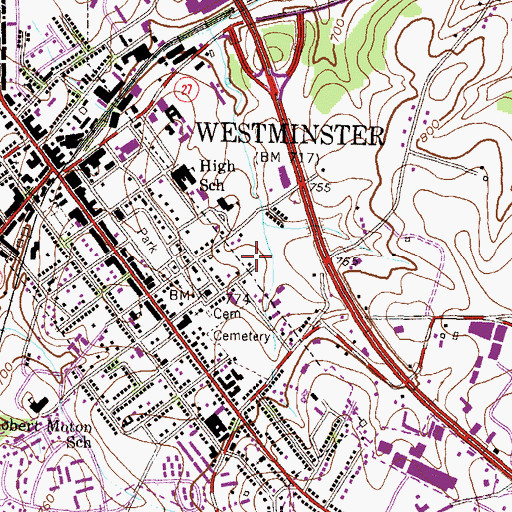 Topographic Map of Carroll County Sheriff's Office, MD