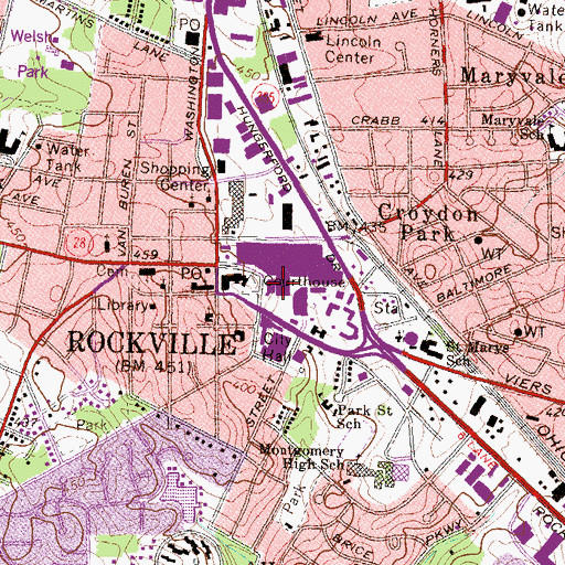 Topographic Map of Montgomery County Sheriff's Office, MD