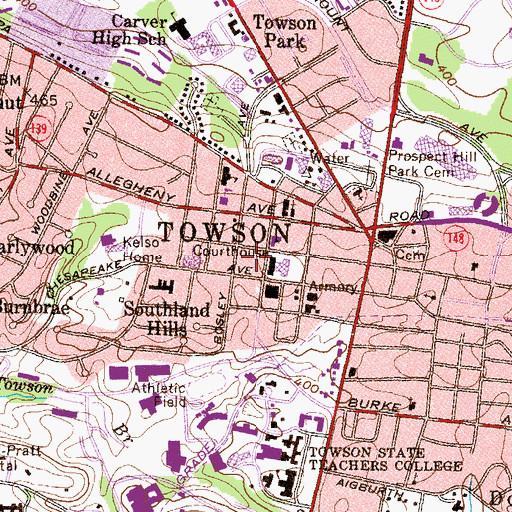 Topographic Map of Baltimore County Sheriff's Office, MD