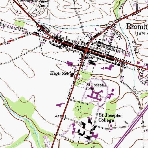 Topographic Map of Emmitsburg Police Department, MD