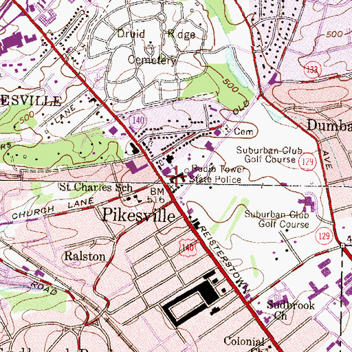 Topographic Map of Maryland State Police - Office of the State Fire Marshal, MD