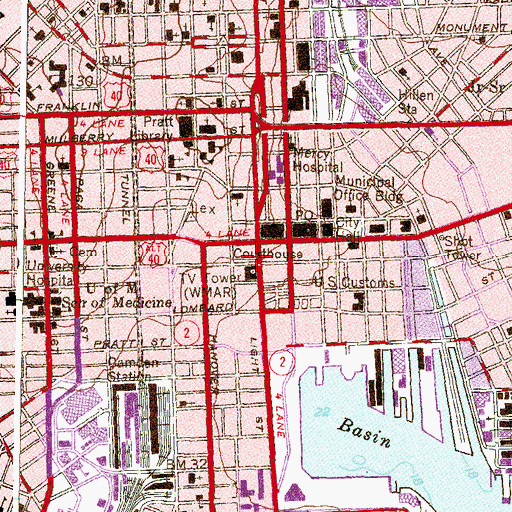 Topographic Map of Maryland Transit Administration Police Force, MD